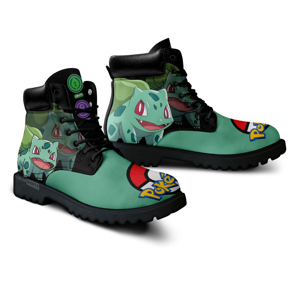 Bulbasaur Custom Anime Combat Boots -  Pokemon - Angle 3