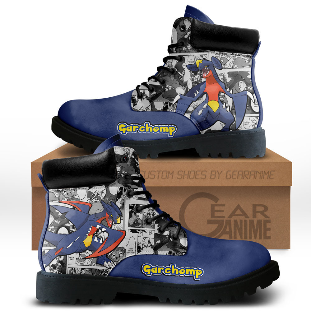 Garchomp Custom Anime Combat Boots NTT051 -  Pokemon - Angle 1