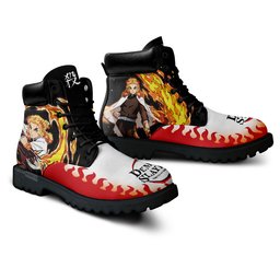 Kyojuro Rengoku Custom Anime Combat Boots MV0512 -  Demon Slayer: Kimetsu no Yaiba - Angle 3