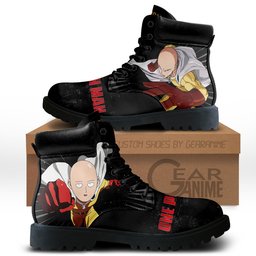 OPM Saitama Custom Anime Combat Boots MV0711 -  One Punch Man - Angle 1
