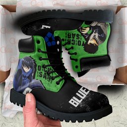 Yoichi Isagi Custom Anime Combat Boots Meta Vision Mode -  Blue Lock - Angle 2