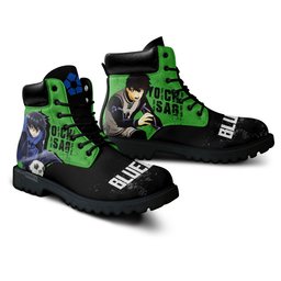 Yoichi Isagi Custom Anime Combat Boots Meta Vision Mode -  Blue Lock - Angle 3