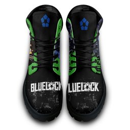 Yoichi Isagi Custom Anime Combat Boots Meta Vision Mode -  Blue Lock - Angle 4