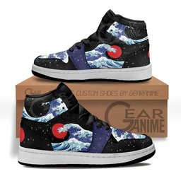 Kanagawa Great Wave Red Sun Kids Shoes Custom Kid Sneakers MV1306 Gear Anime