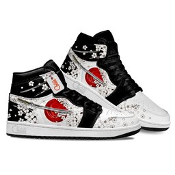 Japanese Sakura and Katana J1-Sneakers Custom Shoes PT1406 Gear Anime