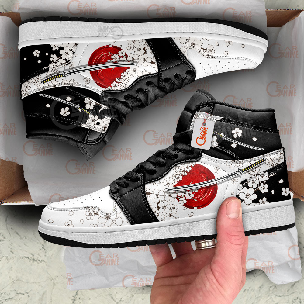 Japanese Sakura and Katana J1-Sneakers Custom Shoes PT1406 Gear Anime