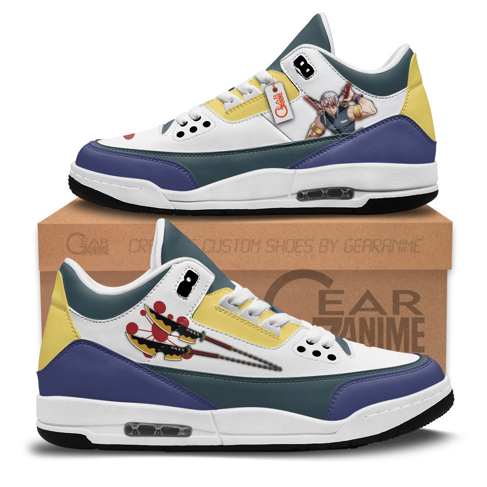 Tengen Retro 3 Style Leather Basketball Shoes -  Demon Slayer: Kimetsu no Yaiba - Angle 1