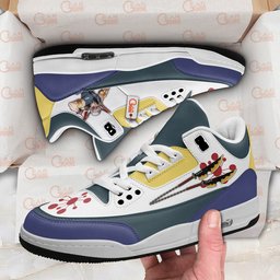 Tengen Retro 3 Style Leather Basketball Shoes -  Demon Slayer: Kimetsu no Yaiba - Angle 2