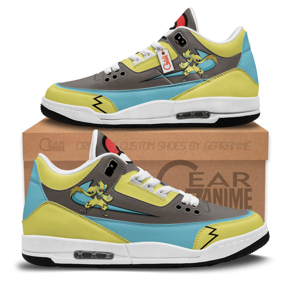 Zeraora Retro 3 Style Leather Basketball Shoes -  Pokemon - Angle 1