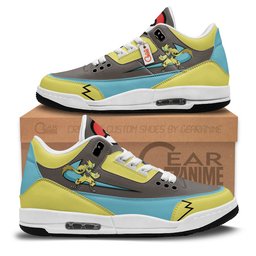 Zeraora Retro 3 Style Leather Basketball Shoes -  Pokemon - Angle 1