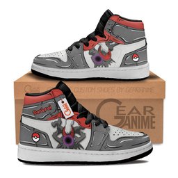 Darkrai Kids High-Top Leather Sneakers Personalized -  Pokemon - Angle 1