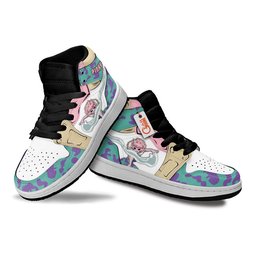 Mina Ashido Kids High-Top Leather Sneakers Personalized -  My Hero Academia - Angle 3