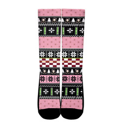 Nezuko Christmas Ugly Socks Gear Anime