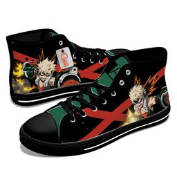 Dynamight Kids Sneakers Anime High-Top Canvas Shoes -  My Hero Academia - Angle 3