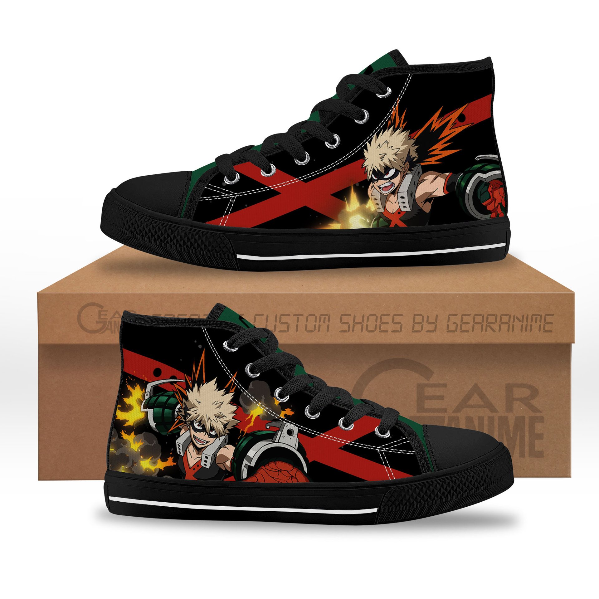 Dynamight Kids Sneakers Anime High-Top Canvas Shoes -  My Hero Academia - Angle 1