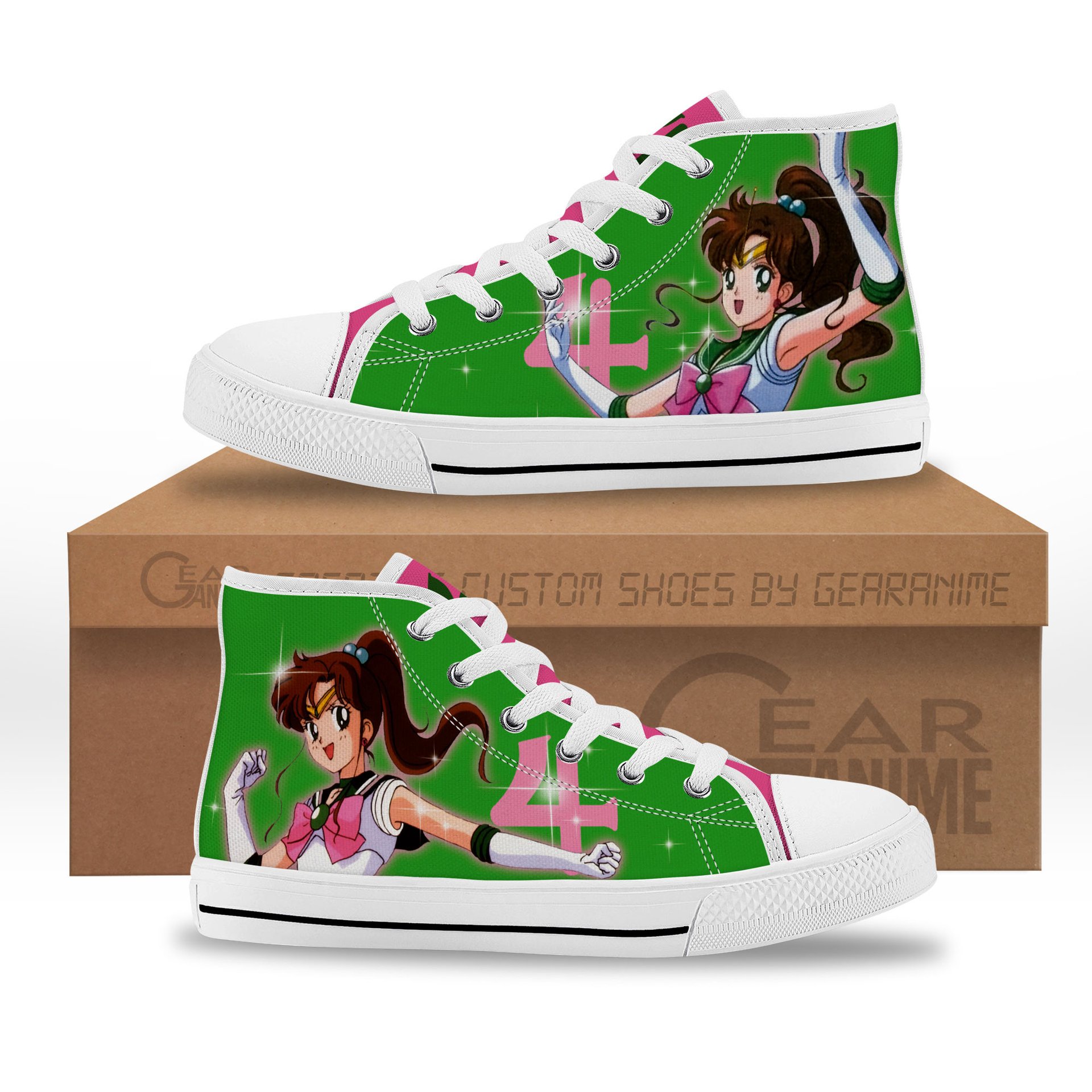 Sailor Jupiter Kids Sneakers Anime High-Top Canvas Shoes -  Sailor Moon - Angle 1