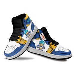 Vegeta Blue Kids High-Top Leather Sneakers Personalized -  Dragon Ball Z - Angle 3