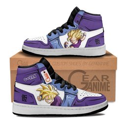 Gohan Super Saiyan Kids High-Top Leather Sneakers Personalized -  Dragon Ball Z - Angle 1