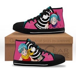 Bulma Kids Sneakers Anime High-Top Canvas Shoes -  Dragon Ball Z - Angle 1