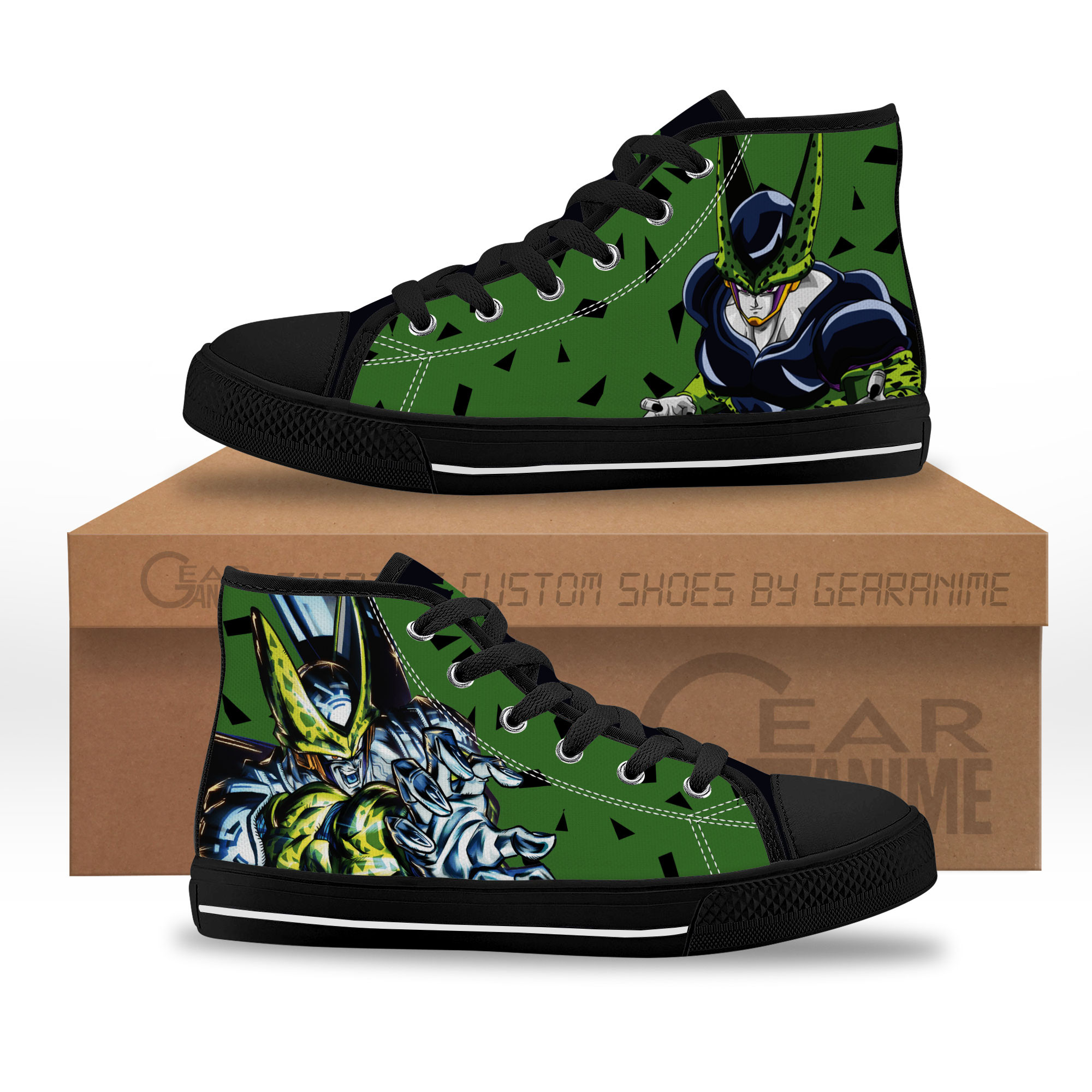 Perfect Cell Kids Sneakers Anime Custom Anime High-Top Canvas Shoes ...