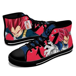Vegeta Super Saiyan God Kids Sneakers Anime High-Top Canvas Shoes -  Dragon Ball Z - Angle 3