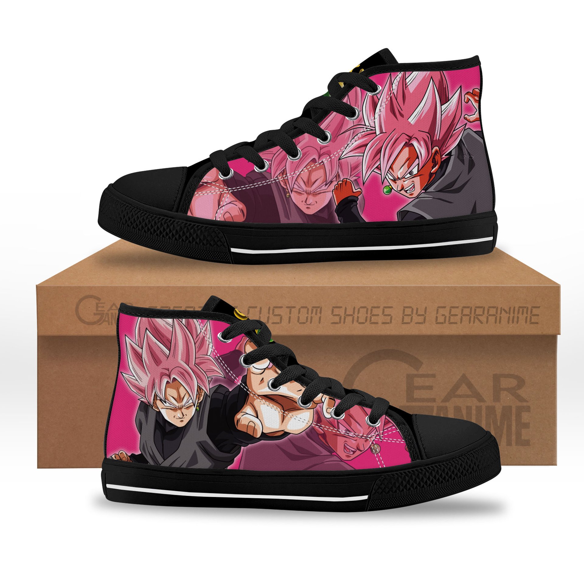 Goku Black Rose Kids High-Top Canvas Shoes Shoes -  Dragon Ball Z - Angle 1
