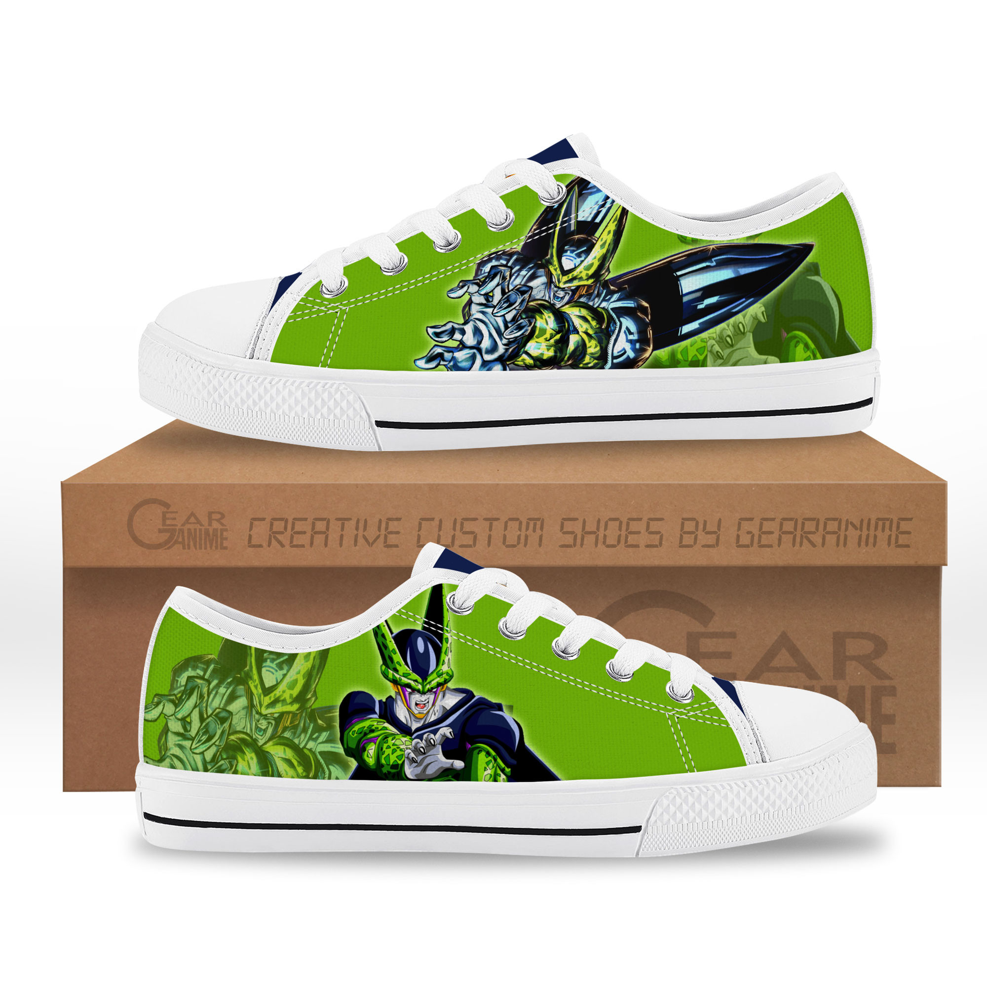 Perfect Cell Kids Sneakers Anime Low Top Shoes - Gear Anime