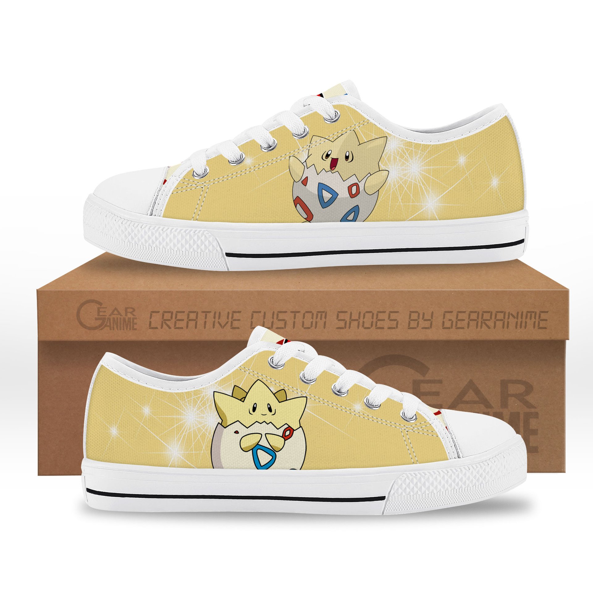 Togepi Kids Sneakers Anime Low Top Shoes -  Pokemon - Angle 1
