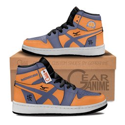 Mujinazaka High Kids High-Top Leather Sneakers Personalized -  Haikyu!! - Angle 1