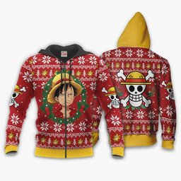 Luffy Ugly Christmas Sweater Funny Face Xmas Gift VA10 -  One Piece - Angle 2