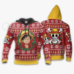 Luffy Ugly Christmas Sweater Funny Face Xmas Gift VA10 -  One Piece - Angle 3