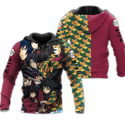 Tomioka Giyu Zip Hoodie Shirt Costume Fan VA06 -  Demon Slayer: Kimetsu no Yaiba - Angle 1