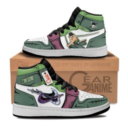 Roronoa Zoro Kids High-Top Leather Sneakers Three Swords Style -  One Piece - Angle 1