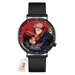 Yuji Itadori Leather Band Wrist Watch Personalized-Gear Anime