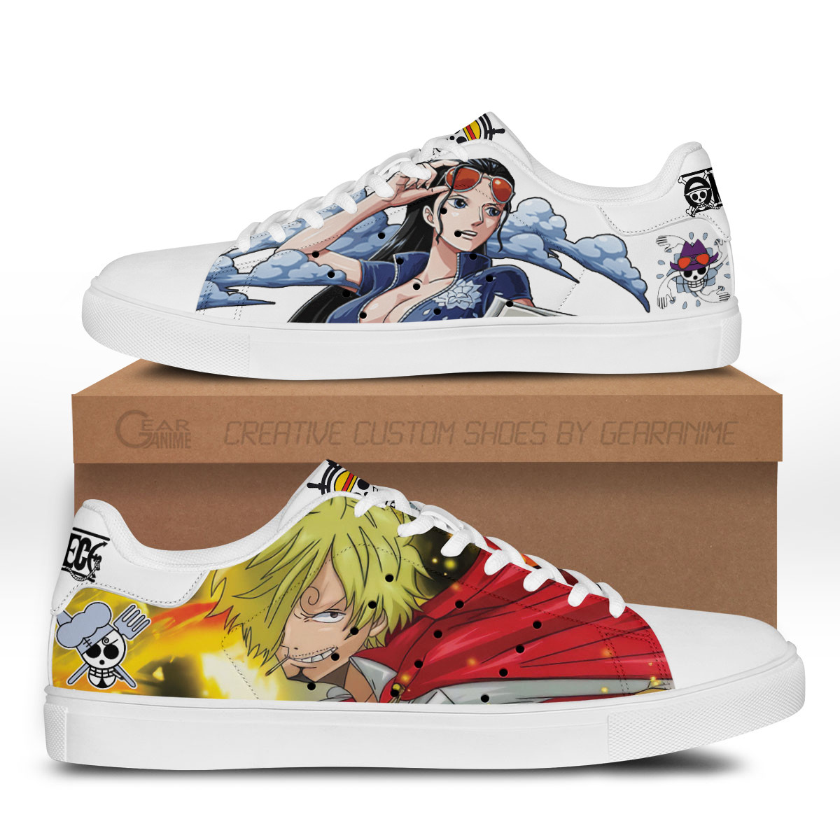 Nico Robin and Sanji Sneakers Custom Shoes Gear Anime