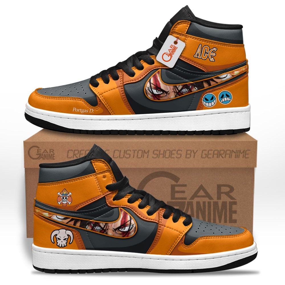 Portgas D. Ace J1-Sneakers Personalized Shoes Gear Anime