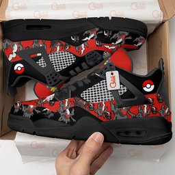 Darkrai Custom Retro 4 Leather Sneakers -  Pokemon - Angle 2