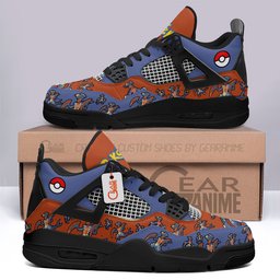 Garchomp Custom Retro 4 Leather Sneakers -  Pokemon - Angle 1