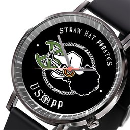 Usopp Symbol Leather Band Wrist Watch Personalized -  One Piece - Angle 2