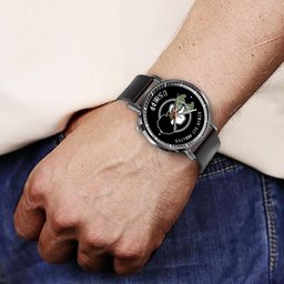 Usopp Symbol Leather Band Wrist Watch Personalized -  One Piece - Angle 3