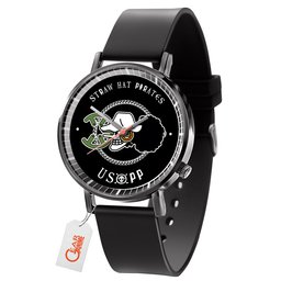 Usopp Symbol Leather Band Wrist Watch Personalized -  One Piece - Angle 1