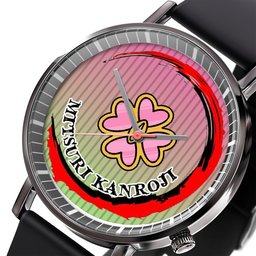 Mitsuri Kanroji Leather Band Wrist Watch Personalized -  Demon Slayer: Kimetsu no Yaiba - Angle 2