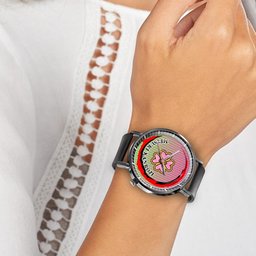 Mitsuri Kanroji Leather Band Wrist Watch Personalized -  Demon Slayer: Kimetsu no Yaiba - Angle 3