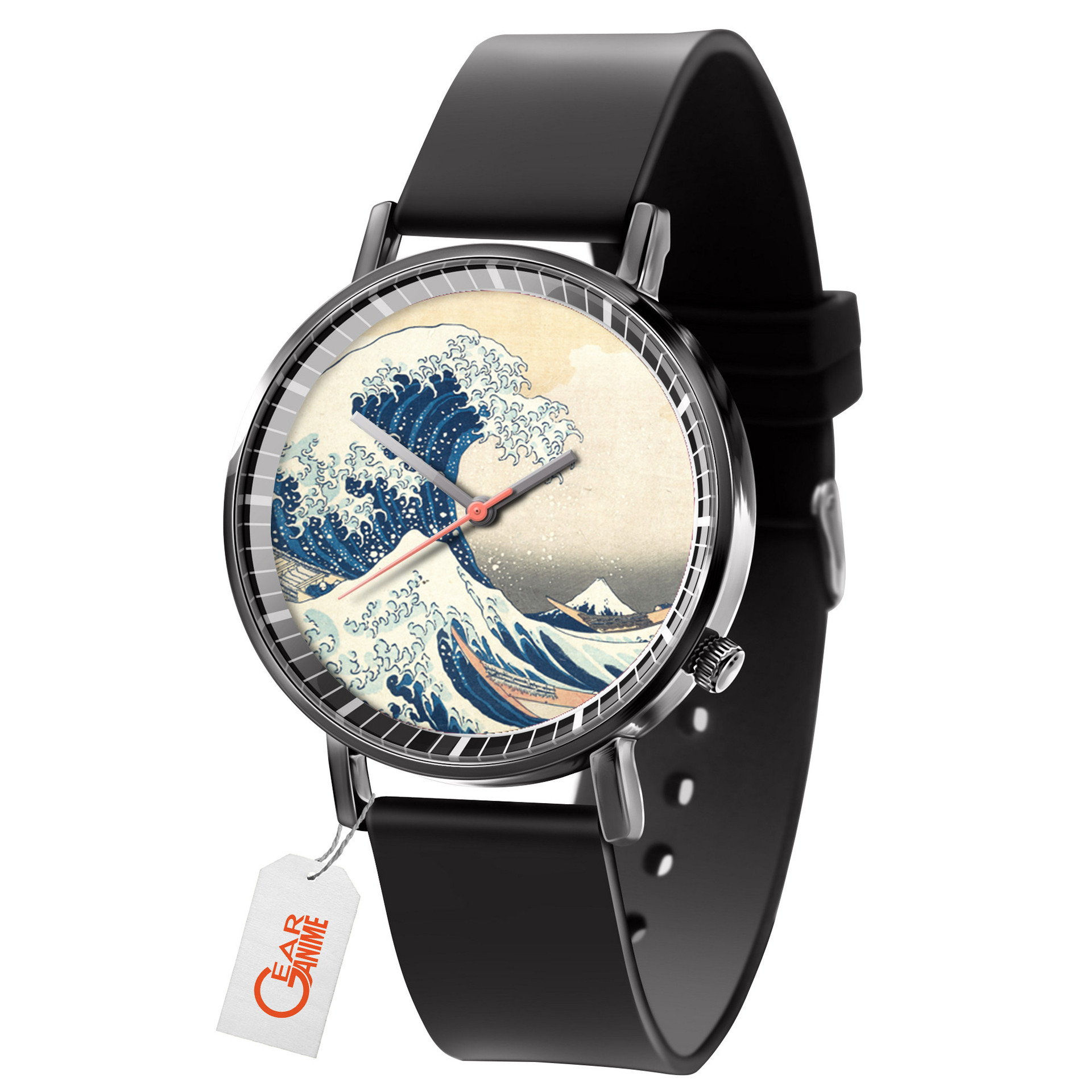 Kanagawa Great Wave Leather Band Wrist Watch-Gear Anime