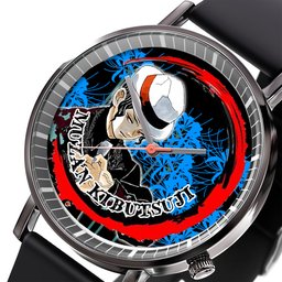 Muzan Kibutsuji Leather Band Wrist Watch Personalized -  Demon Slayer: Kimetsu no Yaiba - Angle 2