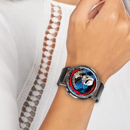 Muzan Kibutsuji Leather Band Wrist Watch Personalized -  Demon Slayer: Kimetsu no Yaiba - Angle 4