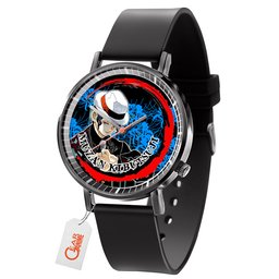 Muzan Kibutsuji Leather Band Wrist Watch Personalized -  Demon Slayer: Kimetsu no Yaiba - Angle 1