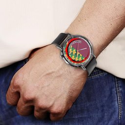 Giyu Tomioka Leather Band Wrist Watch Personalized -  Demon Slayer: Kimetsu no Yaiba - Angle 3