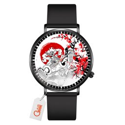 Luffy Gear 5 Leather Band Wrist Watch Japan Cherry Blossom -  One Piece - Angle 3