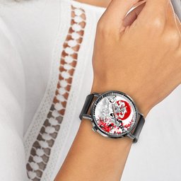 Luffy Gear 5 Leather Band Wrist Watch Japan Cherry Blossom -  One Piece - Angle 5